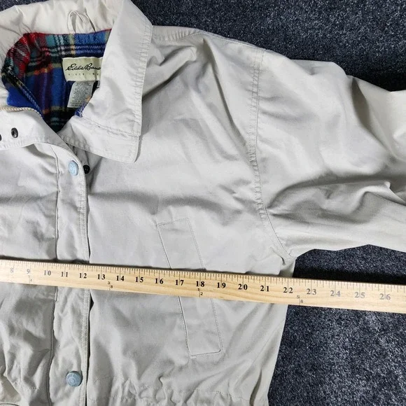 Eddie Bauer Wool Lined Mountain Parka Beige Utility‎ Chore Coat Women's Medium - Picture 8 of 9